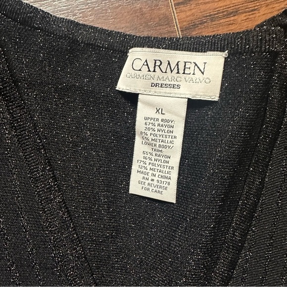 VTG Carmen Marc Valvo Sparkle Shift Dress - Picture 3 of 4